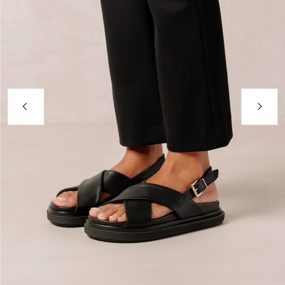 ALOHAS Shoes - Alohas - marshmallow black leather sandal EU 38/US 7-7.5